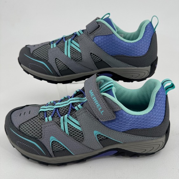 Merrel WOMENS Gray Green Purple Leather Lace Up Hiking Shoes Sneakers SIZE 7 - Picture 9 of 15